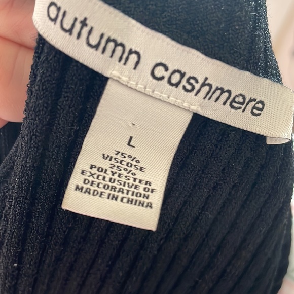 Autumn Cashmere Brand Stunning Chain embellished sleeves Turtleneck NWOT - Picture 10 of 16